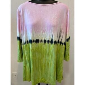 Annie Turbin Top Size 3 Large Pink Green